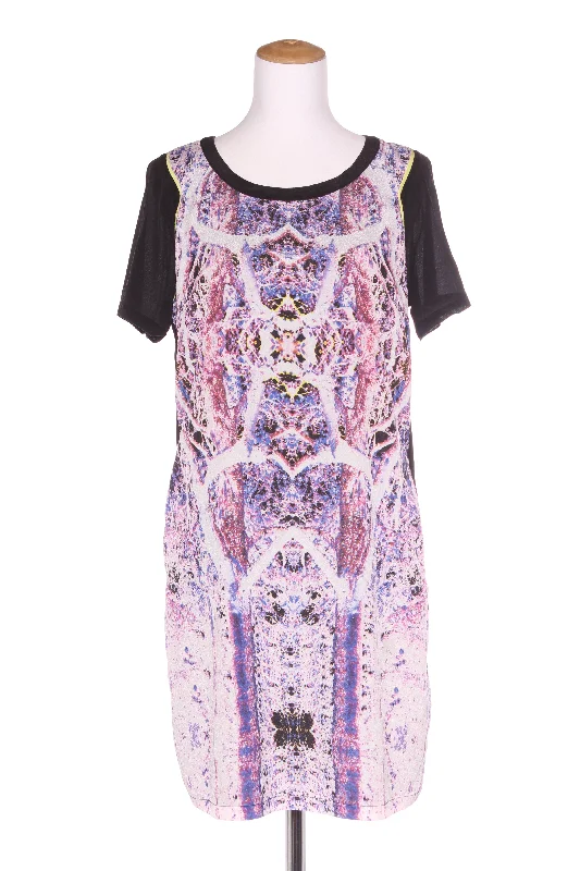 SEE U SOON - Silk panel kaleidoscope print dress! 12