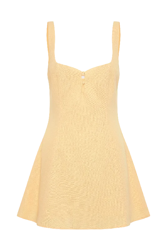 Tandie Linen Flare Mini Dress - Mango