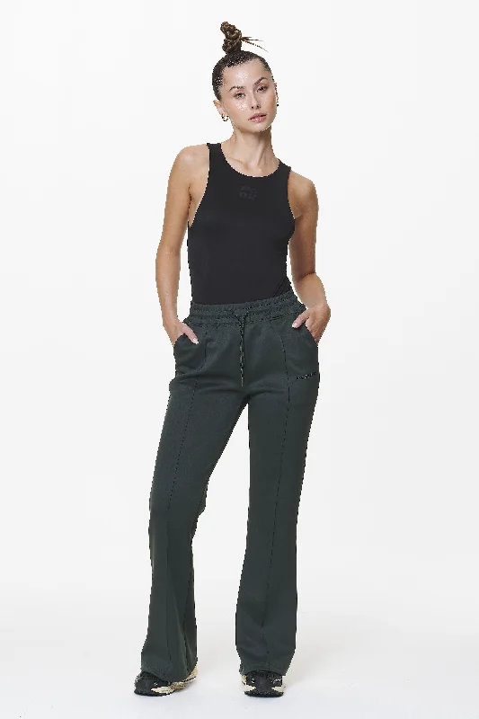 Clair Flared Track Pants Sage Green