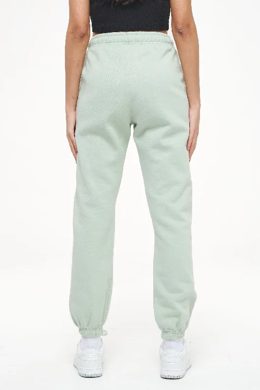 Grace High Waisted Sweat Pants Vintage Washed Milky Green Gum