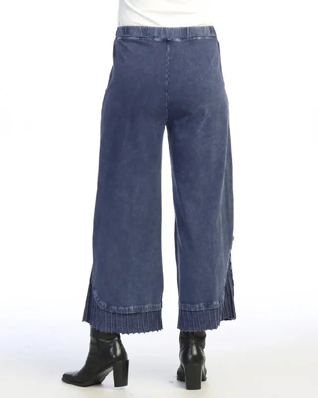 Jess & Jane M125 Denim Pant Wide Leg/Rib Contrast Women's