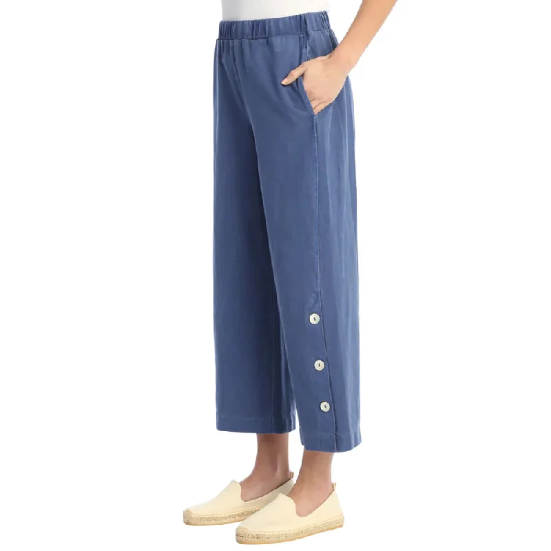 Jess & Jane wk13-CBLT Cobalt Blue Crop Pants with Pockets  Cotton Span Jersey Women's Pant