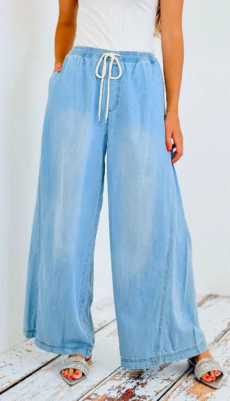 Mineral Washed Wide Leg Pants