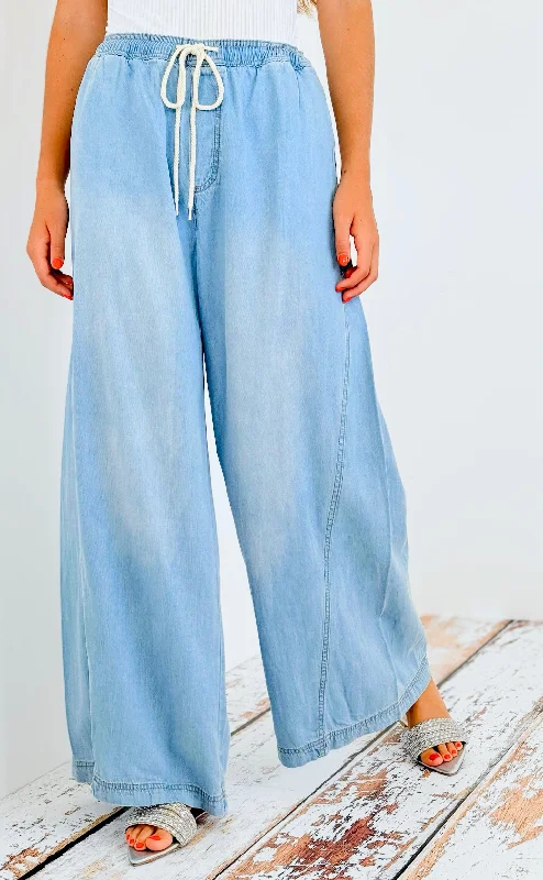 Mineral Washed Wide Leg Pants