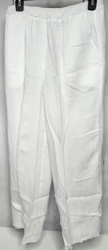 Pants Fringed Wide Leg 2 Pocket White Women's Lp177