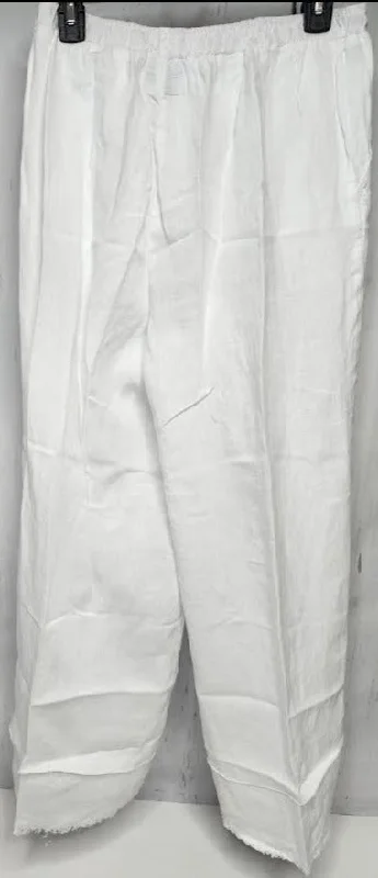 Pants Fringed Wide Leg 2 Pocket White Women's Lp177