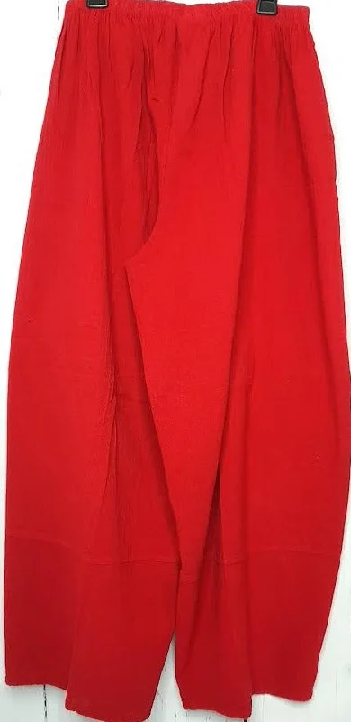 Pants-Ruby Red-2Pocket- French Gauze Gaucho-Women's- 080