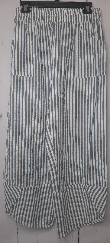 Pants-White/Blue Stripe-2 Pocket-Women's-Cv-323