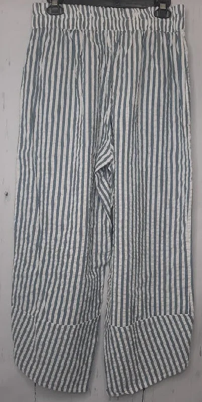 Pants-White/Blue Stripe-2 Pocket-Women's-Cv-323