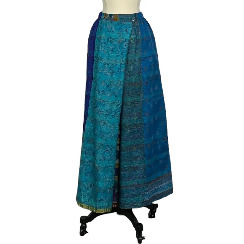 VINTAGE SILK KANTHA WRAP WIDE PANT