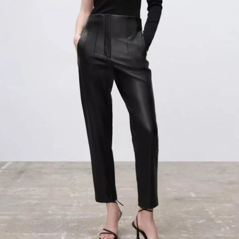 ZARA - High pleated waist coated pant! 8-10