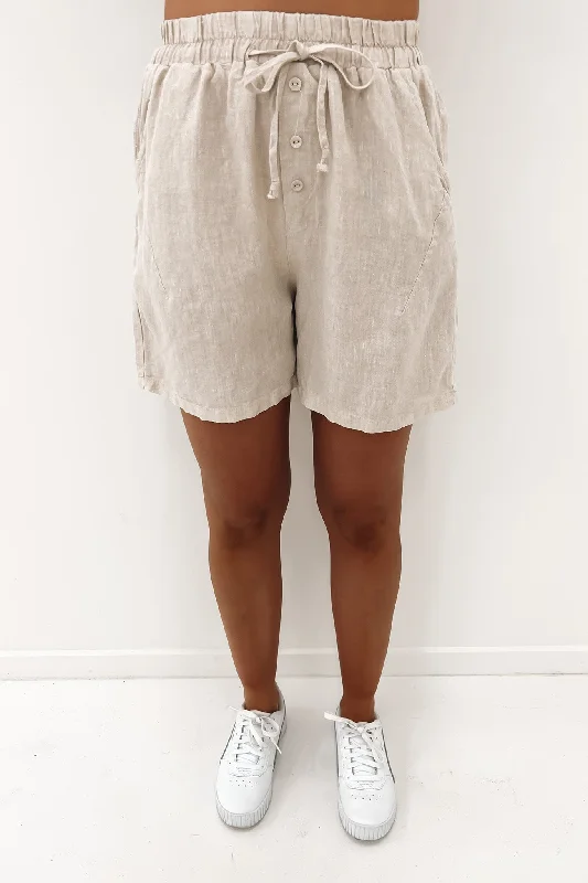 Alex Linen Short Beige