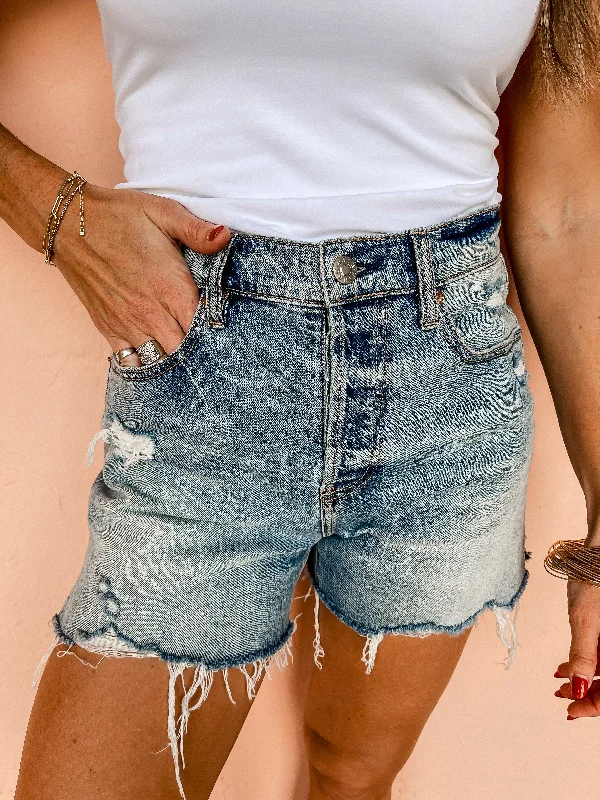 [DAZE] Bottom Line Denim Shorts-Time Out Vintage