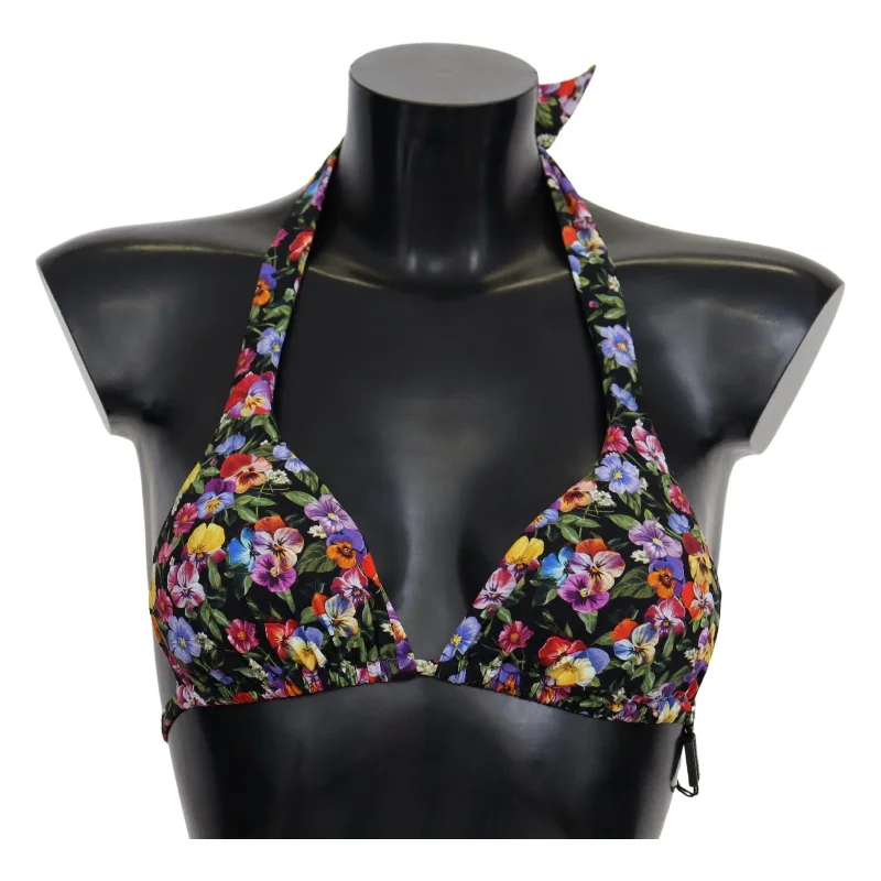 Dolce & Gabbana Chic Floral Printed Bikini Top