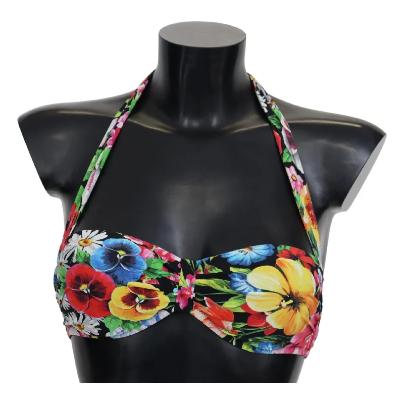 Dolce & Gabbana Floral Elegance High-End Bikini Top