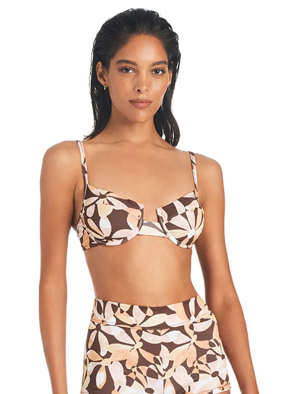 Jigsaw Petals Bikini Top Chocolate