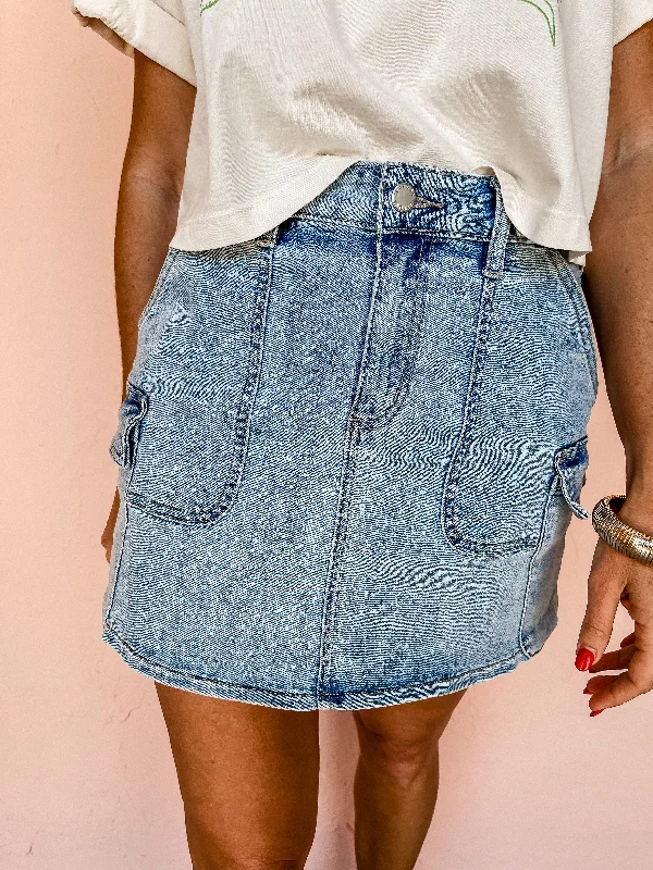 Conway Cargo Denim Mini Skirt