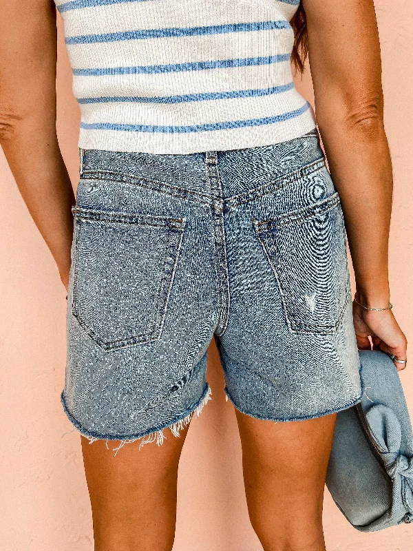 Prescott Side Slit Denim Shorts