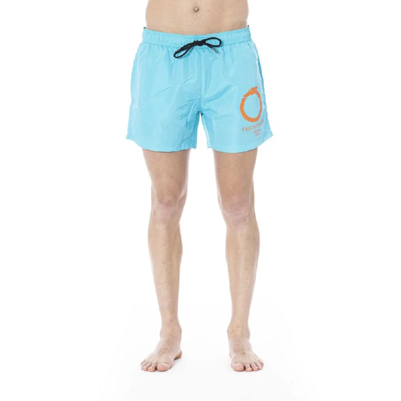 Light Blue Polyester Swimwear