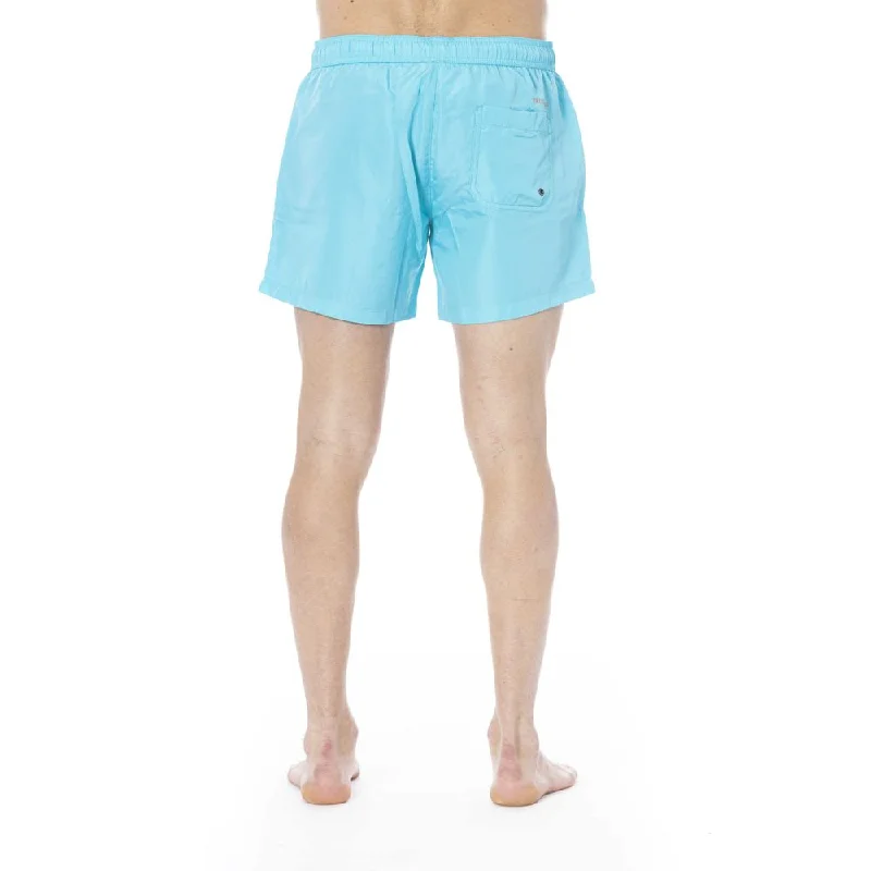 Light Blue Polyester Swimwear