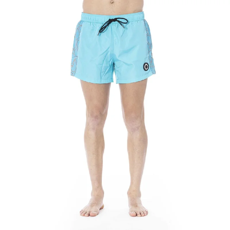 Light Blue Polyester Swimwear