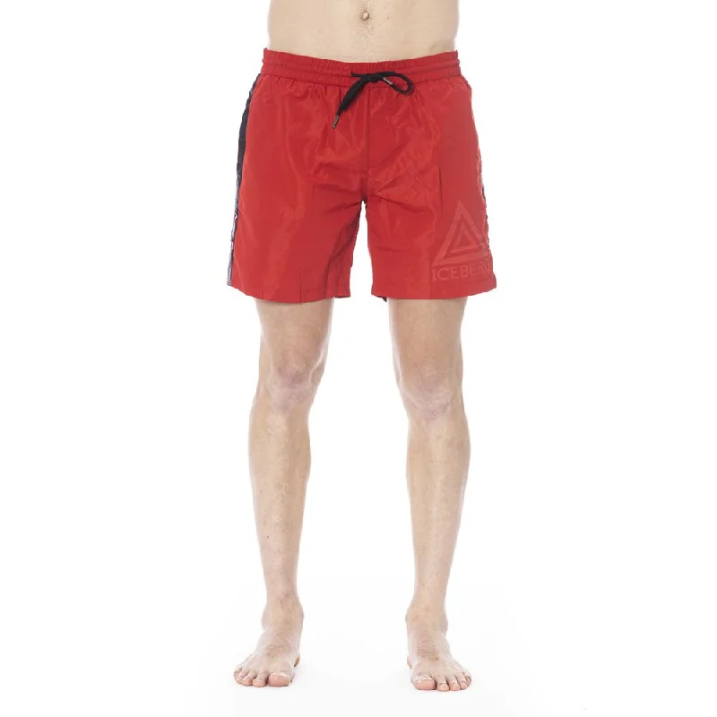 Red Polyester Swimwear