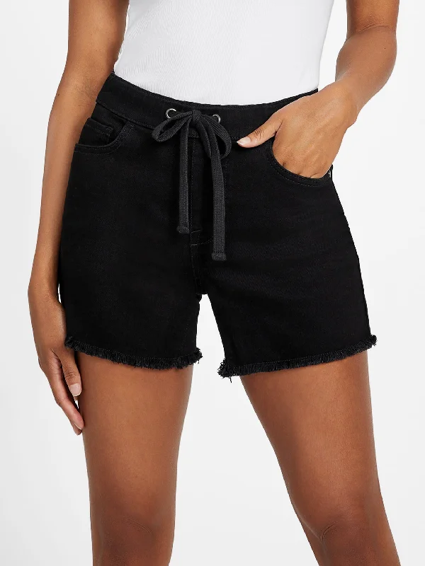 Tanya High-Rise Drawstring Denim Shorts