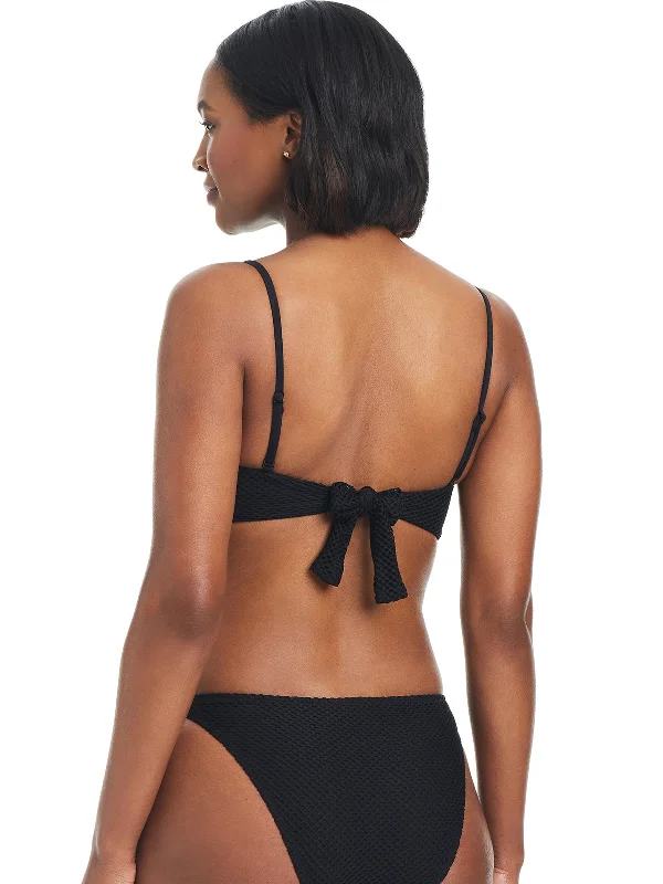 Double Trouble V-Wire Bandeau Bikini Top Black