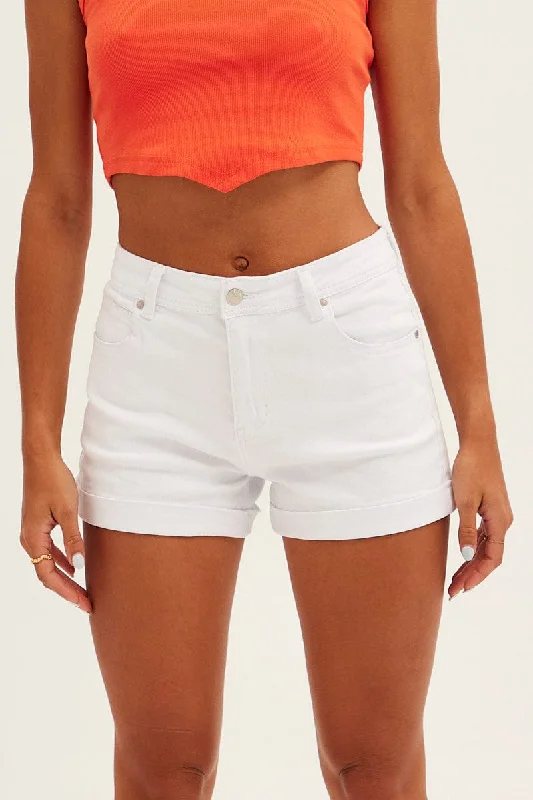 White Skinny Denim Shorts