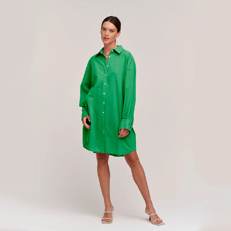 Addison Cotton Poplin Shirt Dress (Acid)