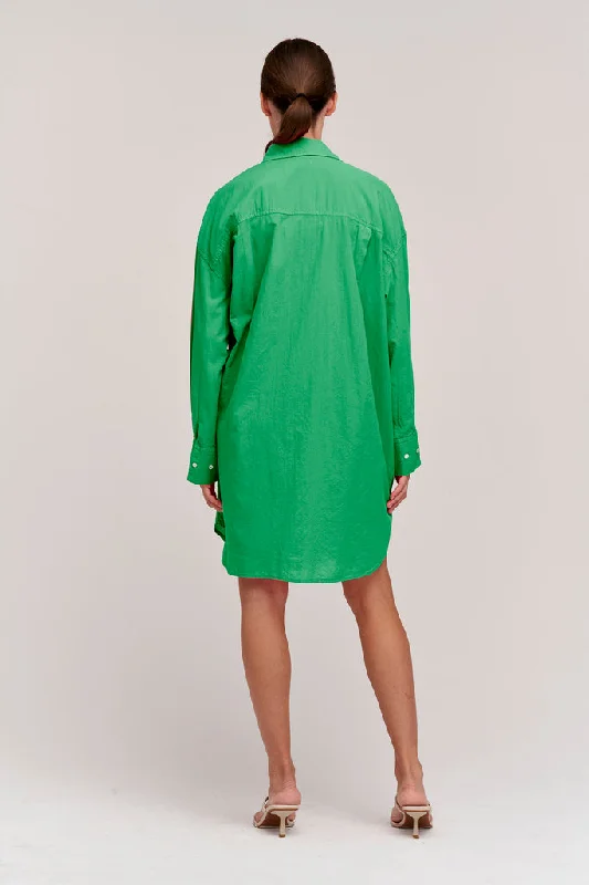 Addison Cotton Poplin Shirt Dress (Acid)