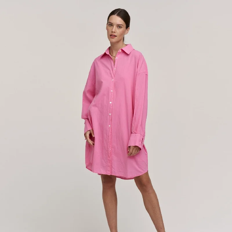 Addison Cotton Poplin Shirt Dress (Candy)