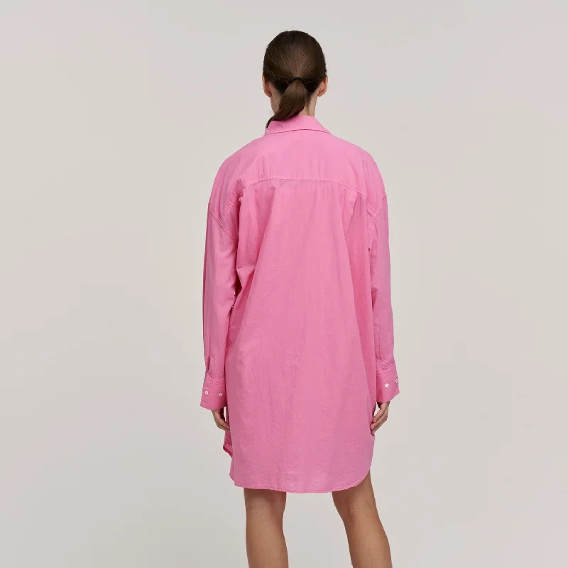 Addison Cotton Poplin Shirt Dress (Candy)