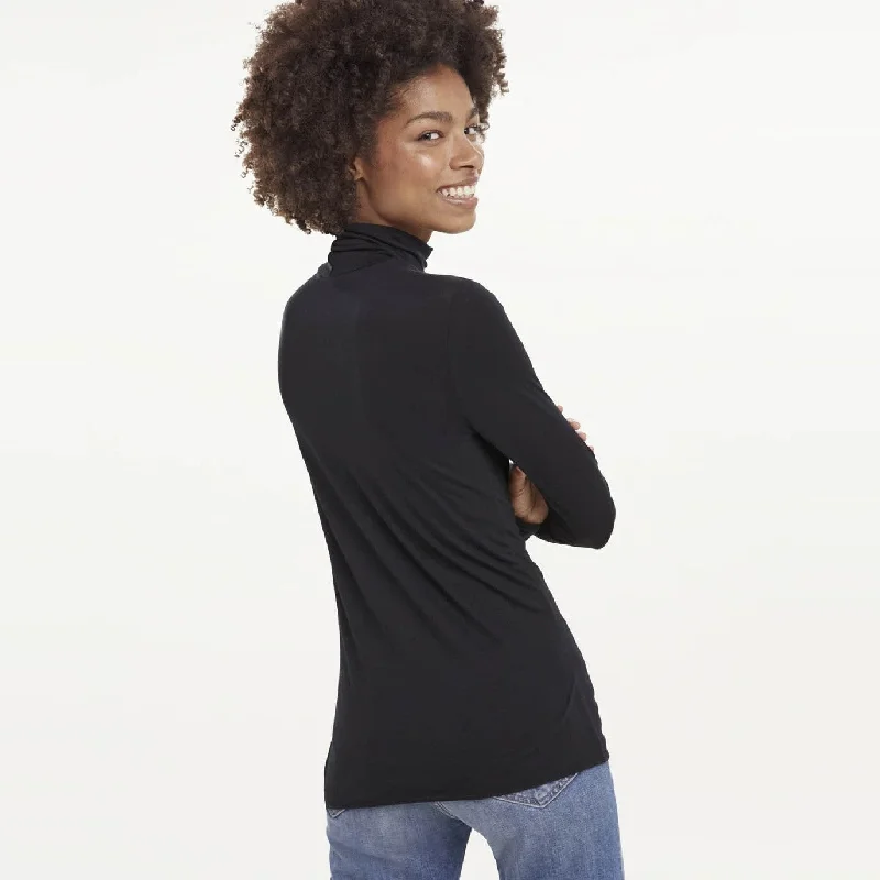 Bamboo Jersey Turtleneck (Black)