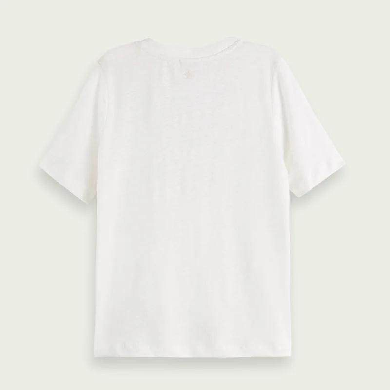 Classic Linen V-Neck T-Shirt (Off White)