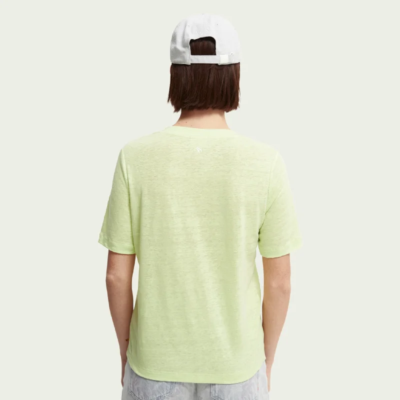 Classic Linen V-Neck T-Shirt (Lime)