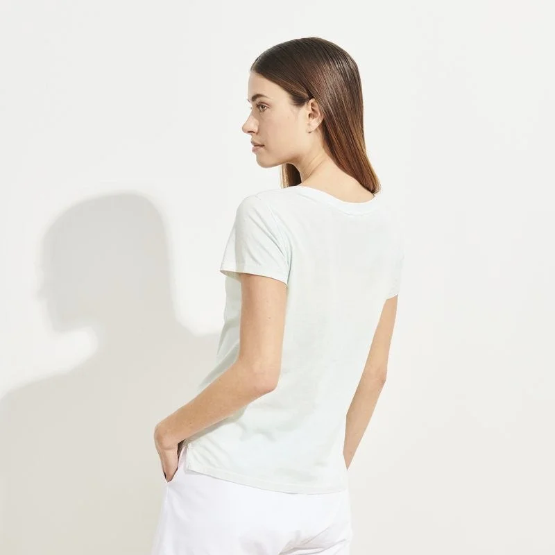 Classic Spray Wash V-Neck (Opal Green)