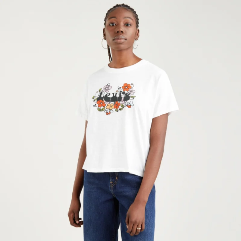 Cosmos Flowers Varsity Tee (Cloud Dancer)