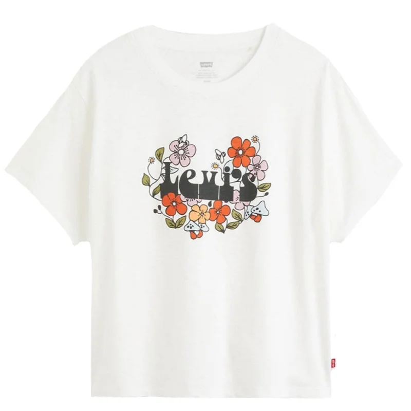 Cosmos Flowers Varsity Tee (Cloud Dancer)