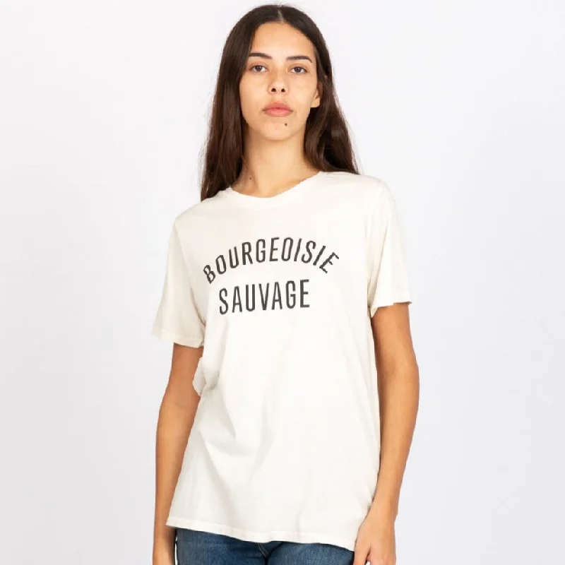 Cutout ""Bourgeoisie Sauvage"" Original Fit Tee (Cream)