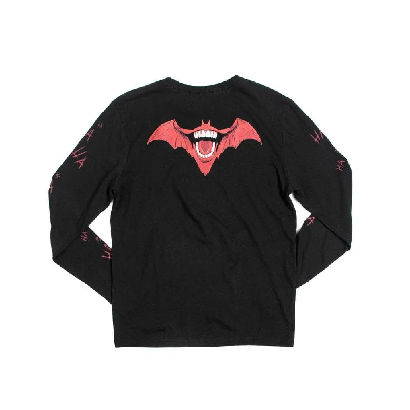 Batman & Joker Bats Mash-Up Black Long Sleeve Tee