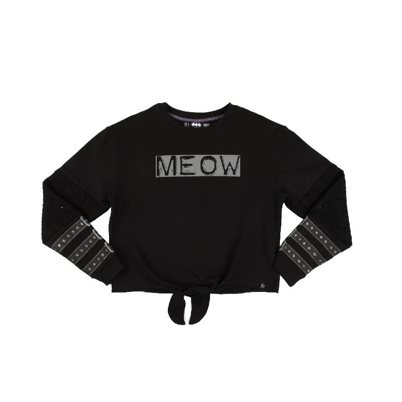 Catwoman Meow Front Tie Long Sleeve