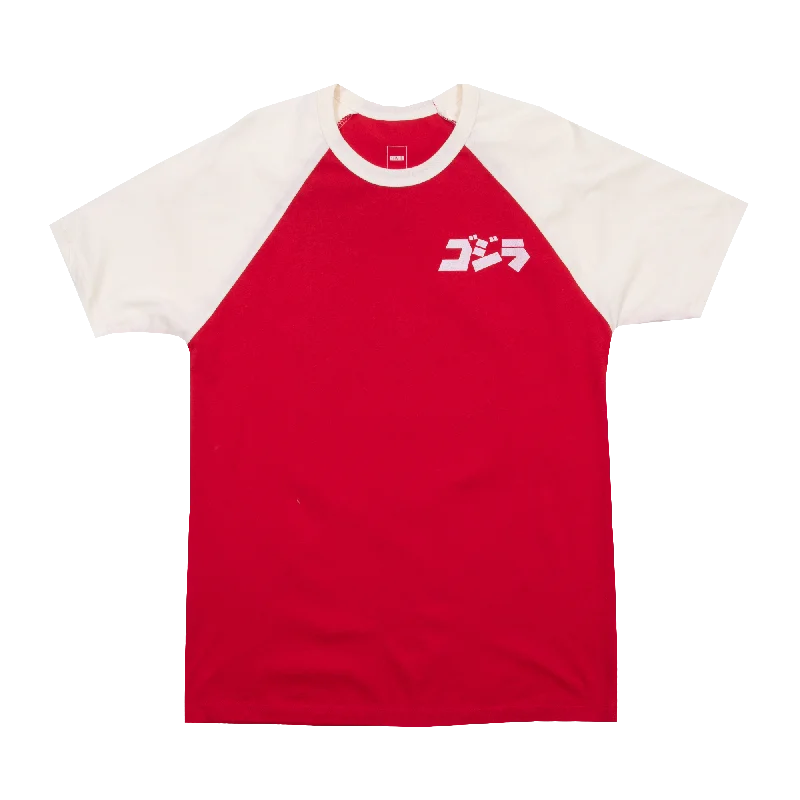 Godzilla Red & White Raglan