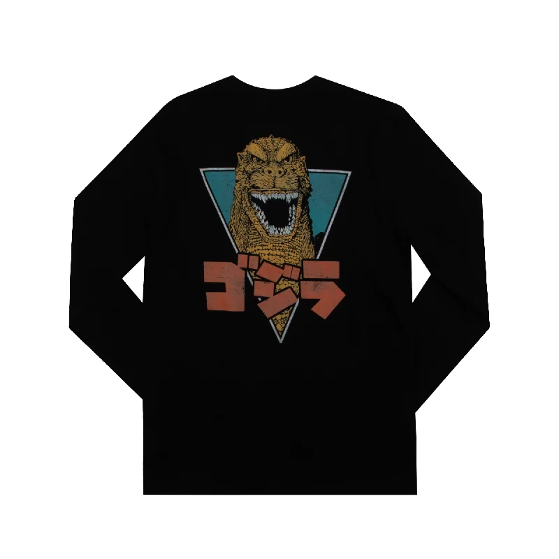 Godzilla Retro Black Long Sleeve