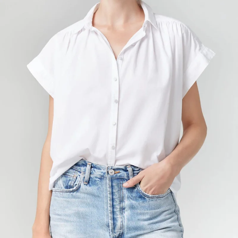 Penny Short Sleeve Blouse (Star White)