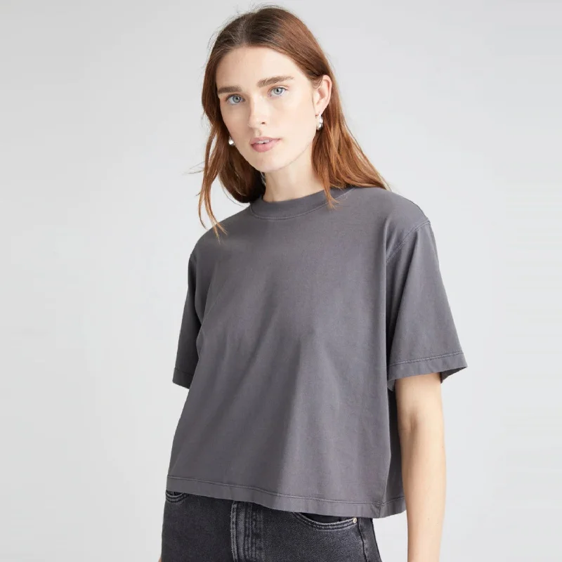 Relaxed Crop Tee (Vintage Overdyed Black)