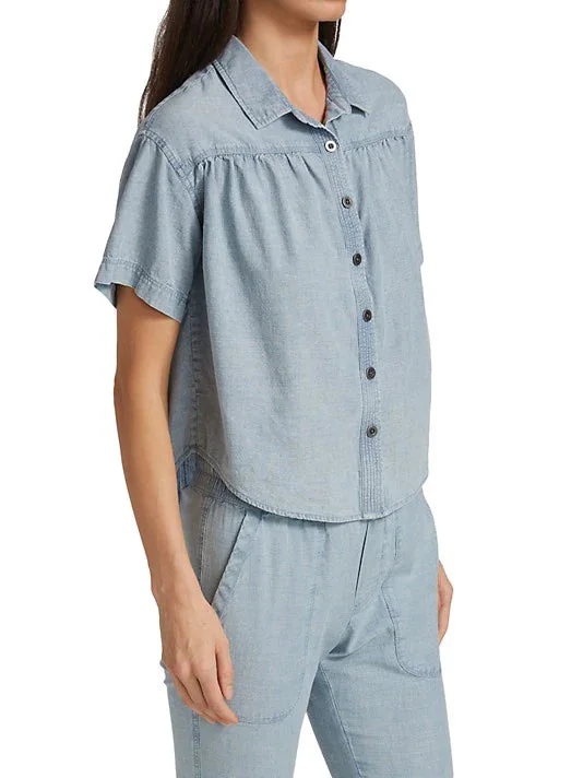 Soleil Short Sleeve Top (Chambray)