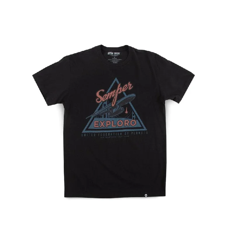 Star Trek Federation Semper Exploro Black Tee