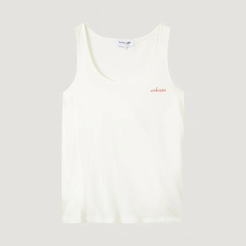 ""Weekender"" Cardinet Tank Top (White)