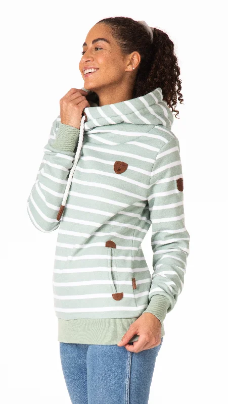 Artemis Print Green Bay Stripe Hoodie